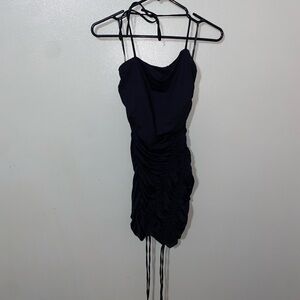 Forever 21 Black Ruched Spaghetti Strap Mini Dress